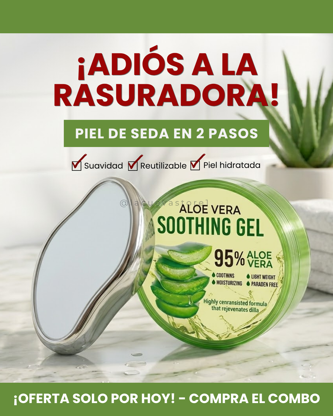 Combo Piel de Seda Pro™ - Depilador de Cristal + Gel de Aloe Vera